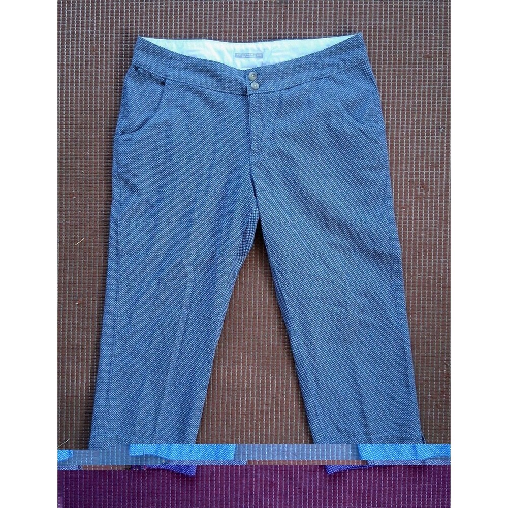 Columbia PFG Women Capri Pants Sz 10 Blue Check OmniShade Sun Protection Cotton